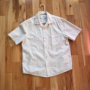 Corridor Floral Eyelet Short Sleeve Camp Collar Shirt in Natural
